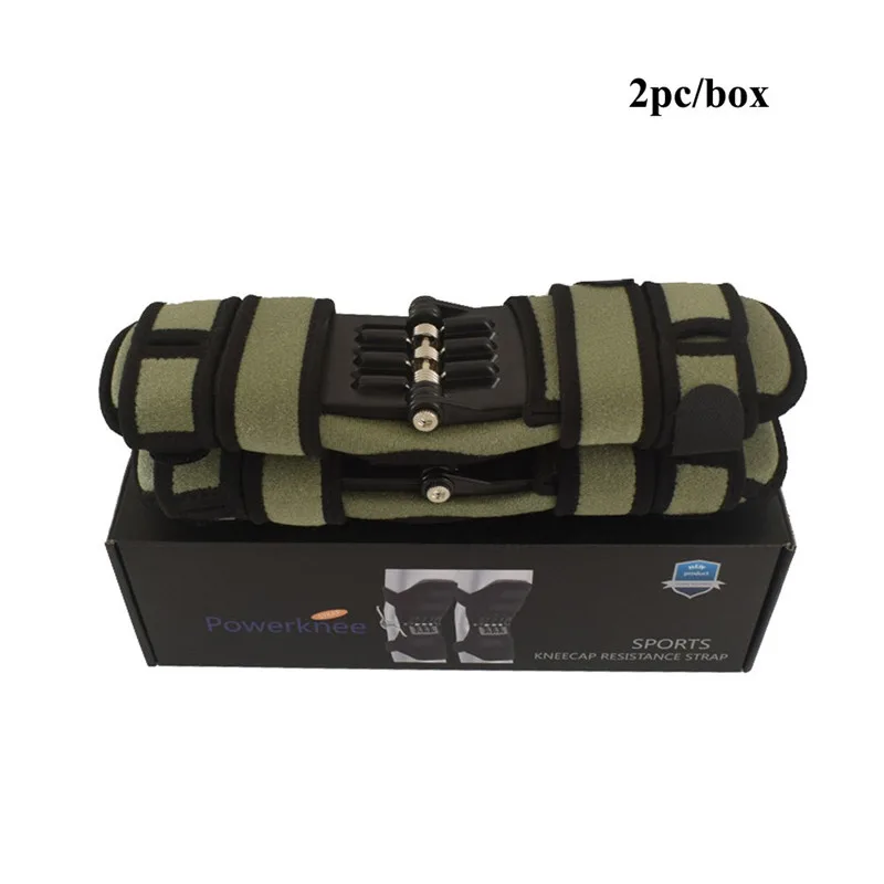 2pcs green 1 пара, поддерживающая наколенник для пожилых суставов, воздухопроницаемая Нескользящая подтяжка, облегчение боли для колена, пружинный стабилизатор силы, наколенник, горячая распродажа - Цвет: 2pcs green
