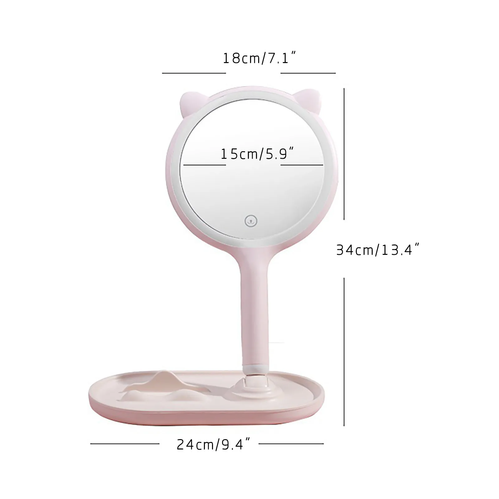 

Desktop LED Cosmetic Mirror Intelligent Three Color Light Beauty Mirror