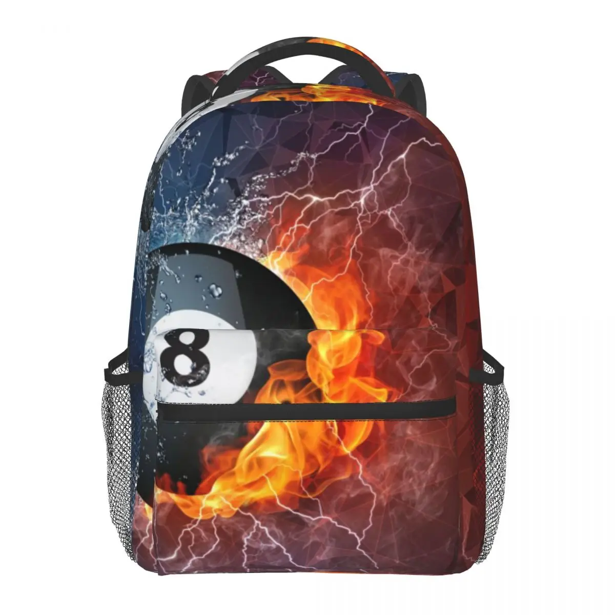 

Бильярдный мяч в огне и воде повседневный рюкзак для путешествий школьная сумка с карманами для женщин колледжа
