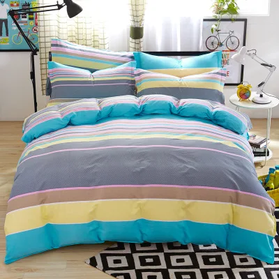 

king bed quil Simple Style Kawaii Fitted Sheet Cotton Twill Four-Piece Cotton Hipster Luxury Bedding Bedspread Quilt Cover