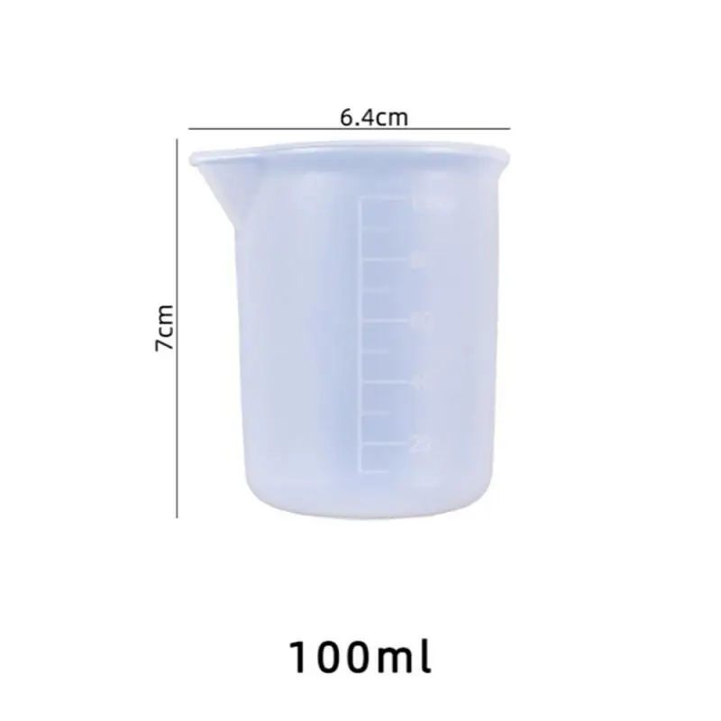 

2pcs With Scale Measuring Cup Silicone Transparent Cup Plastic Cups Kitchen Supplies DIY Baking Kitchen Accessories 100ml