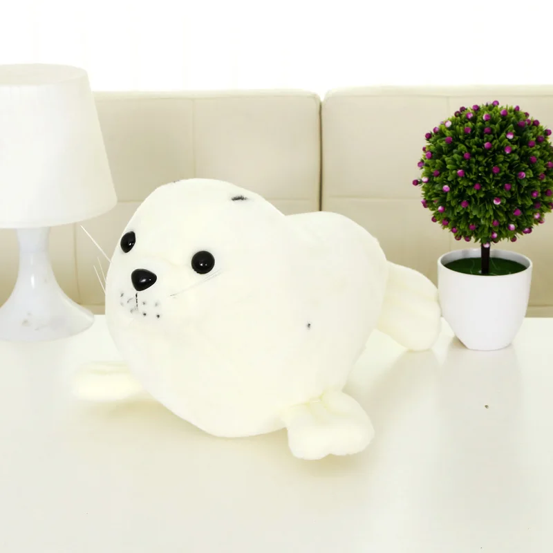 Candice guo! plush toy cute cartoon animal papa seal white sea dog lion stuffed doll kids girls birthday Christmas gift 1pc - купить по