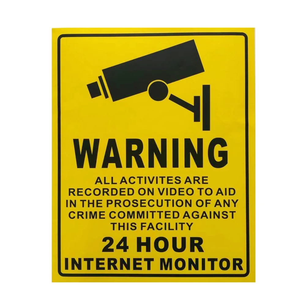 

CCTV Camera Warning Signs Video Surveillance Alarm Stickers Strong Self-adhesive Orignal Design