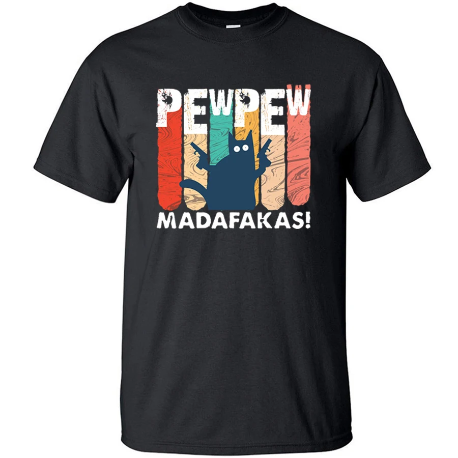 Pew Madafakas футболка Новинка забавная кошка Винтажная Футболка мужские летние топы с