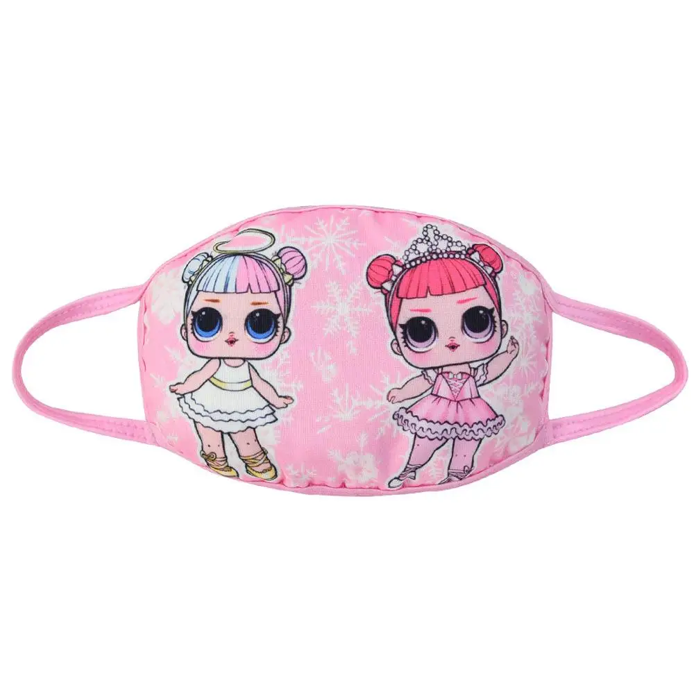 Многоразовые Мультяшные маски L.O.L для девочек лица из хлопка с куклой-сюрпризом