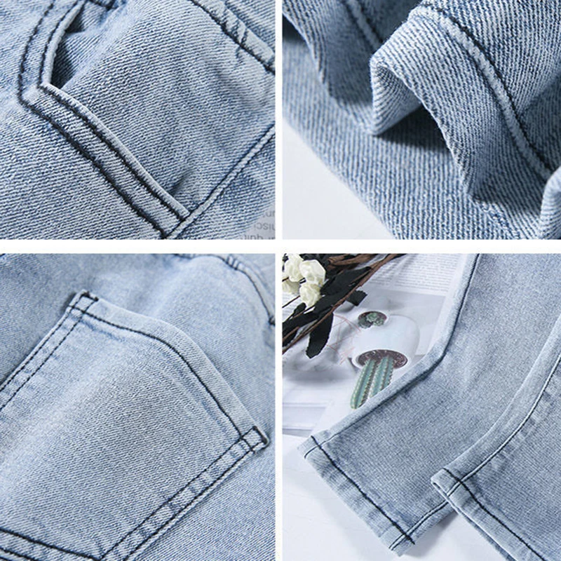 Осенние повседневные джинсы с высокой талией Новые модные однотонные Цвета