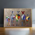 Картина абстрактная, с изображением попа зебры, Современное украшение для гостиной, изображение животного на стене