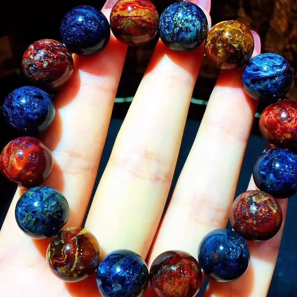 

12mm Natural Red Blue Pietersite Bracelet For Woman Man Crystal Round Beads Namibia Energy Stone Stretch Strand Jewelry AAAAA