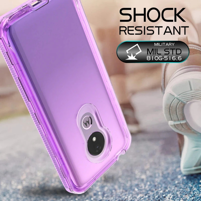 Hard Back Case for Motorola Moto G7 Power Play Full Cover with Built-in Screen Protector Shock Absorption Case for Moto G7 Play