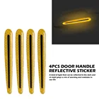Наклейка на дверную ручку автомобиля, светоотражающая, наружные аксессуары, водонепроницаемая Предупреждение светоотражающая