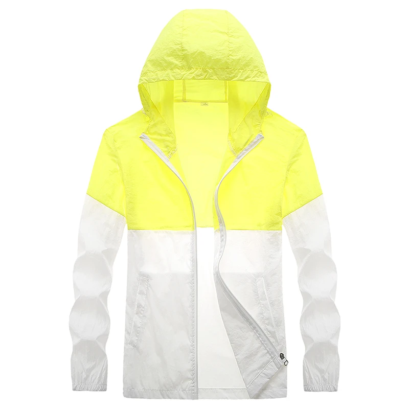 

Men's Contrast Sun Protection Jacket Summer Outdoor Skin Clothing Male Hooded Casual Fishing Climbing Hiking Anti-UV Tops 982P24