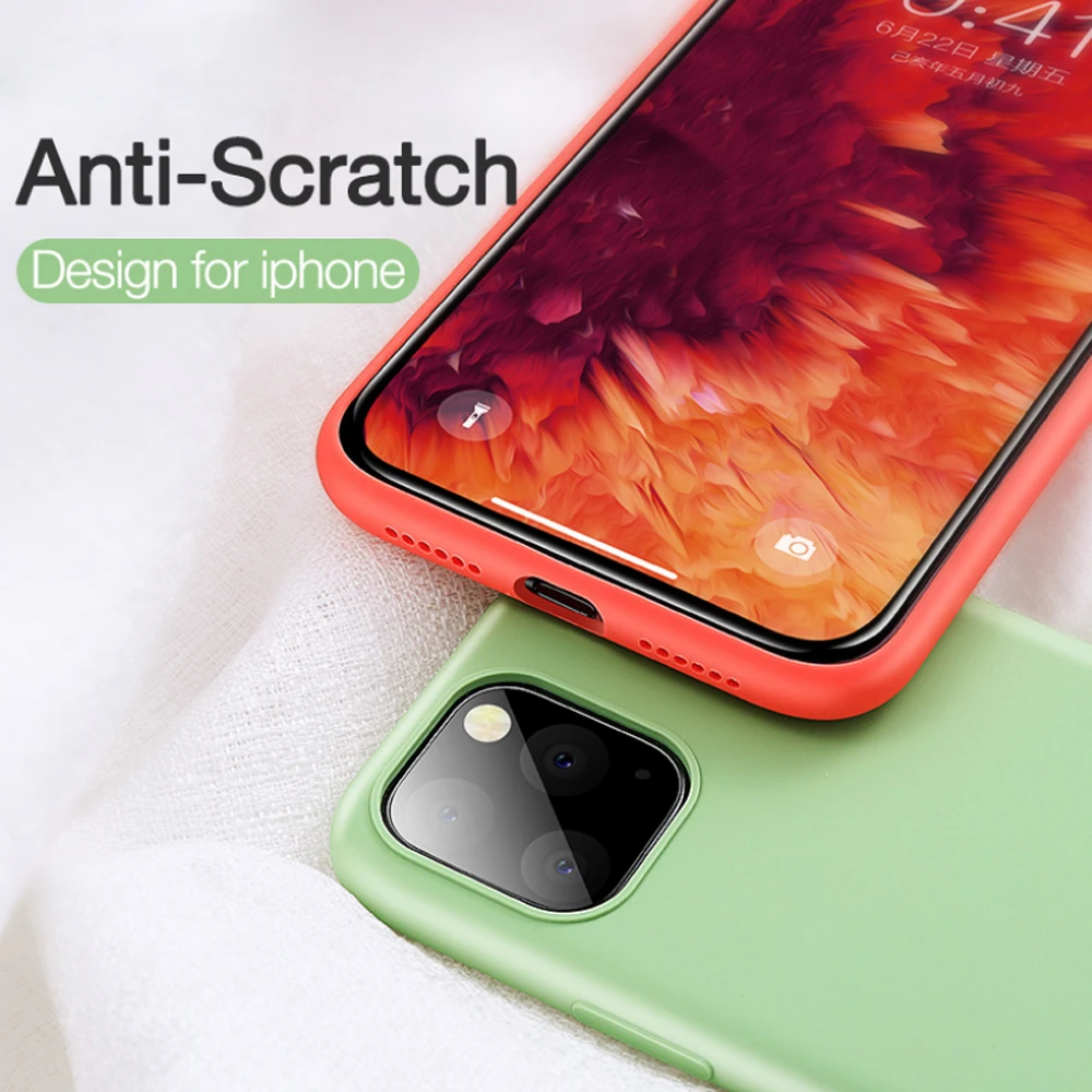 Чехол для iPhone 11 Pro Max противоударный чехол из жидкого силикона милые Чехлы Ruber iPhone11
