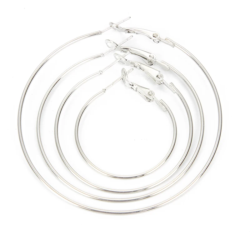 

Серьги-кольца из сплава K женские, для изготовления ювелирных изделий «сделай сам», аксессуары ручной работы, 30/40/50/60 мм белые, 20 штук