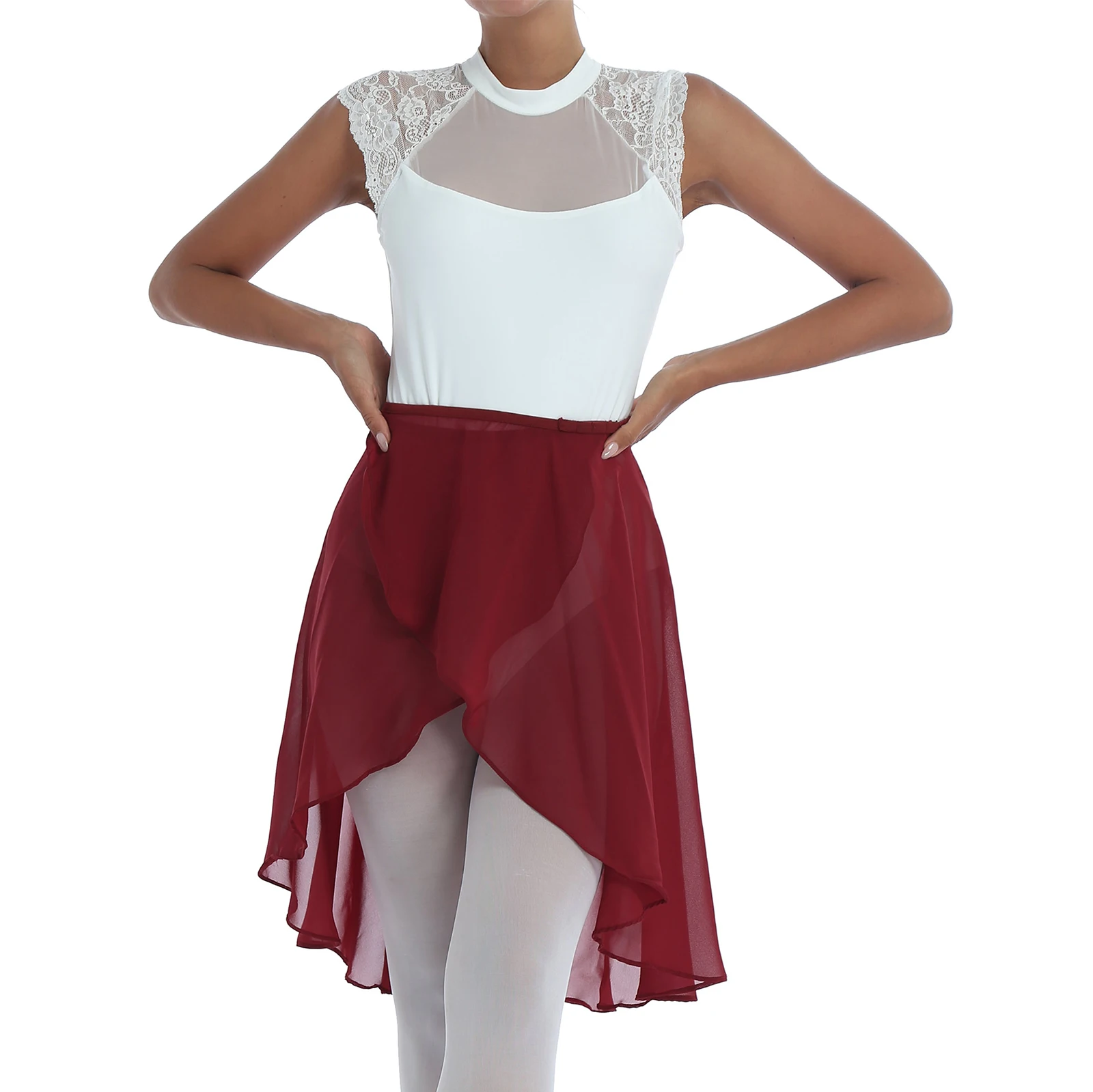 TiaoBug Для женщин отвесная шифоновая Юбка для балета/взрослая сценическая обувь