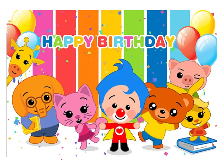 

Cartoon Baby Shower Photography Backdrop Plim Plim Theme Party Background Photo Studio Custom Child Birthday Banner