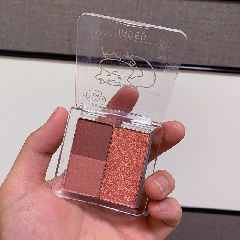 

3Colors Eye Shadow Mashed Potato Sequins Waterproof Eye Shadow Palette Peach Blossom Mini Portable Luminous Pearlescent TSLM1