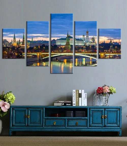 Холщовые картины плакаты 6 Москвой российский Кремль город стены художественная