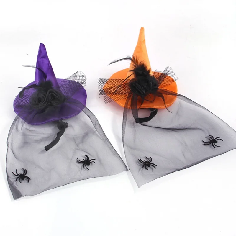 

New Halloween Pet Gauze Hat Funny Pet Dog Cat Hat Halloween Party Christmas Cosplay Accessories Photo Props Headwear Carnival