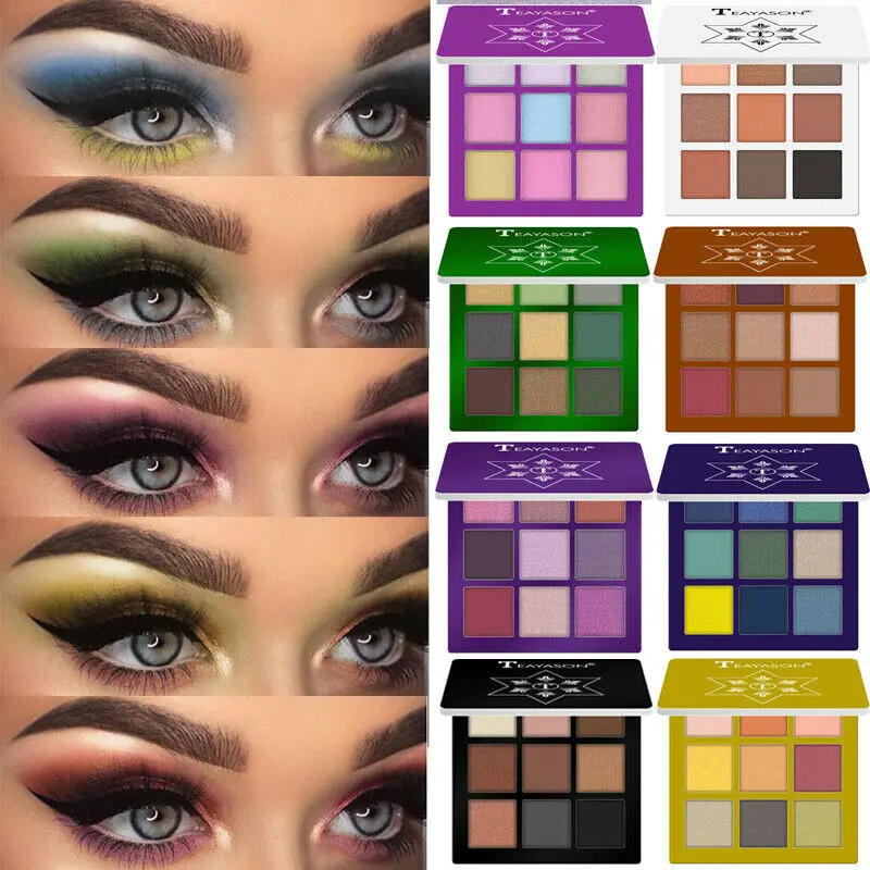 10 цветов мерцающие блестящие тени для век Палитра матовая пудра Макияж пигментов