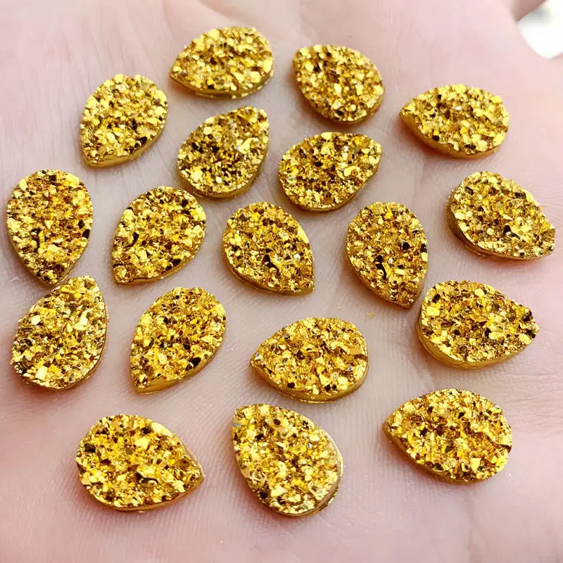 Golden Flash AB Mineral Surface Resin Rhinestone Flat Backstone DIY Wedding Decoration Crafts Decoration Accessories-50pcs/lot