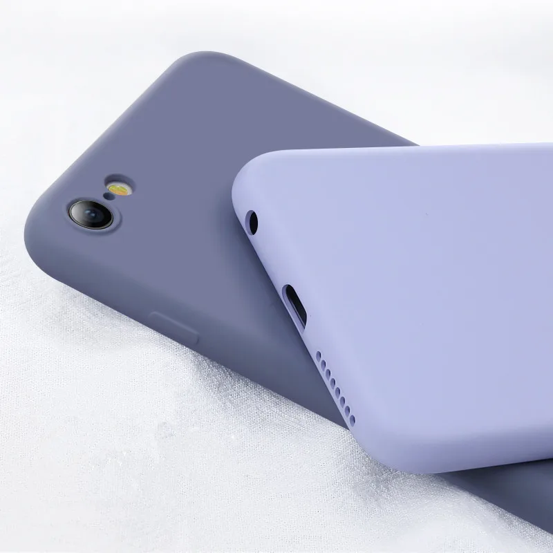 Чехол для телефона s iPhone 7 8 6 6s Plus X XR XS Max простой однотонный Ультратонкий Мягкий