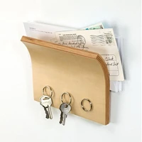 wooden magnet key holder multifunctional storage rack wooden storage device wall mounted key ring magnetic hook wf1019