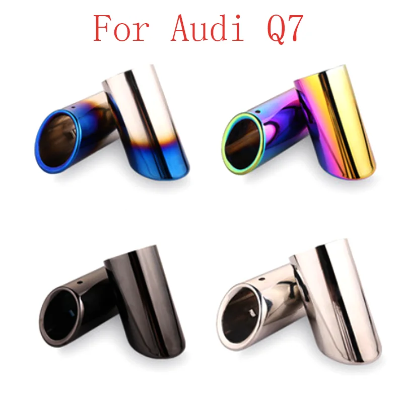 

2PCS/Set Car Exhaust systems For Audi Q7 2006-2013 Tip Pipe Stainless Steel Covers Car Accessories Exhaust Tip Car