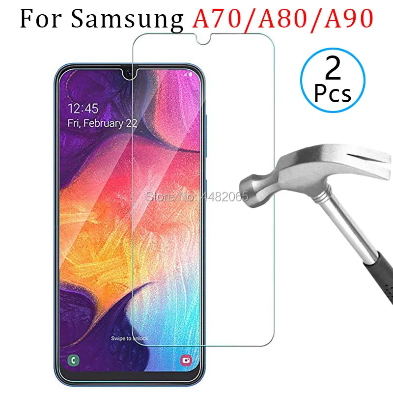 Чехол для samsung a70 a80 a90 полное покрытие из закаленного стекла защитное стекло на