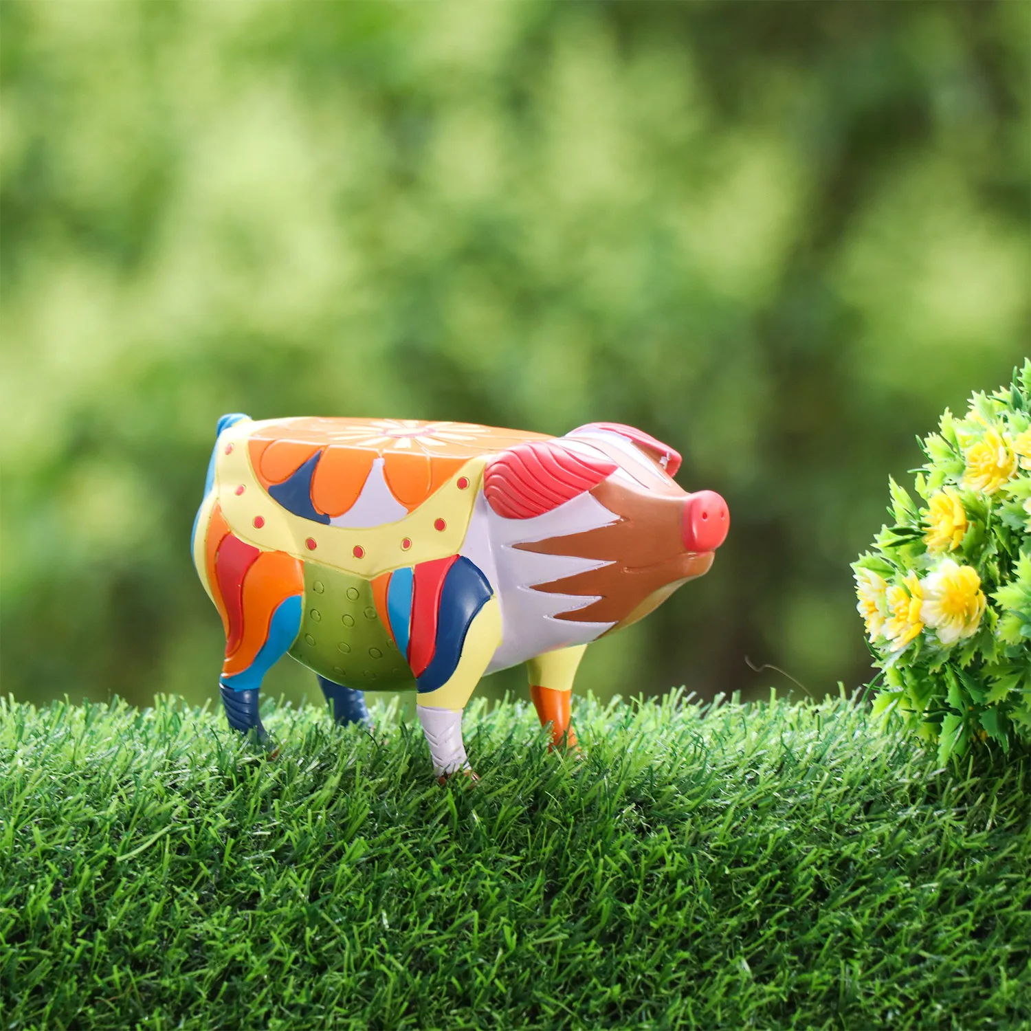 Красочные животные патио полимерный стол поросенок боковой фольклорное