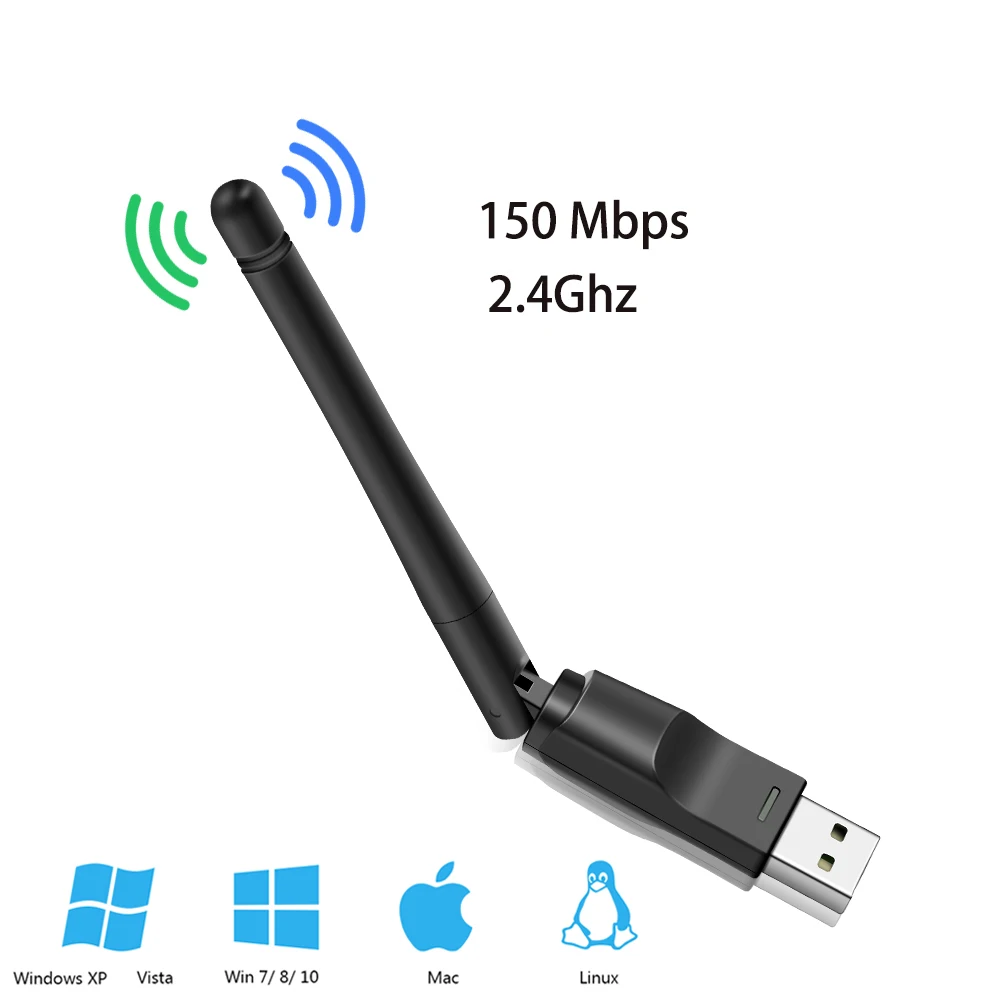 

USB Wi-Fi адаптер 802.11n/g/b, 150 Мбит/с, 2,4 ГГц