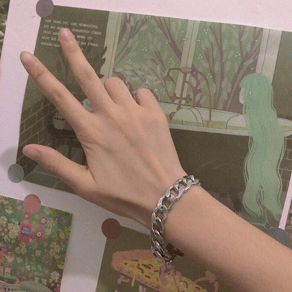 HZ Новый индивидуальный панк модного серебристого цвета цепочка ремень пряжка