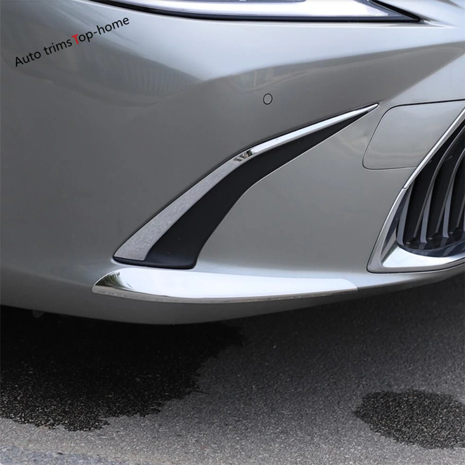 

Yimaautotrims Stainless Steel Front Bumper Lip Corner Protector Cover Trim Black / Silver Accessories For Lexus ES 2018 - 2021