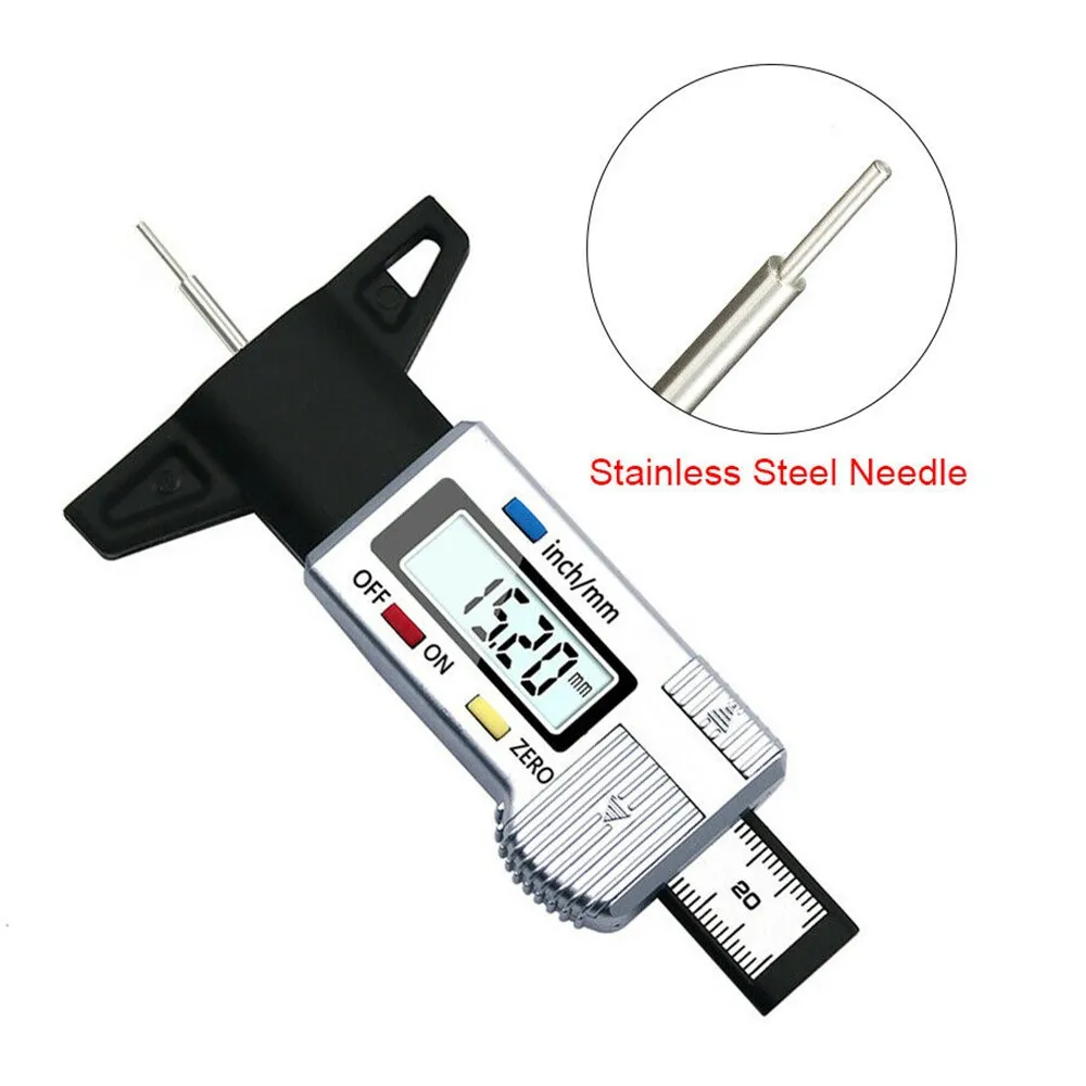 

Digital Tyre Depth Gauge Tread Car Motorbike Tester Brake Shoe Pad 25mm Clear And Durable Digital Automatic Display