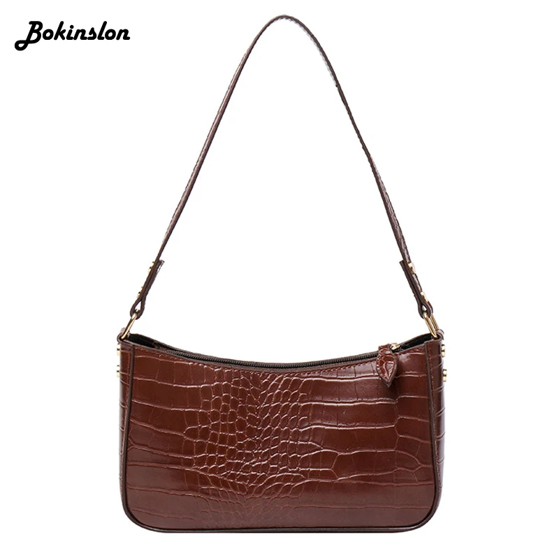 Bokinslon из искусственной кожи с узором крокодиловая кожа женская сумка на плечо
