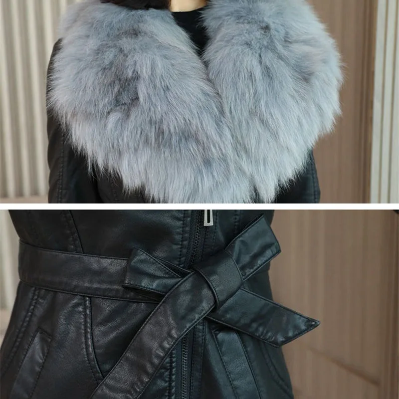 

PU Leather Long Jacket 2020 New Autumn Jacket Women Coat Loose PU Leather Windbreaker Female Outwear Plus Size P972