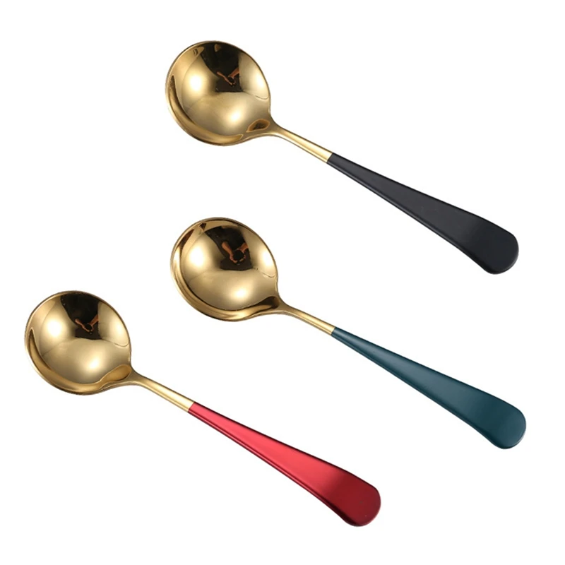 1 шт. разноцветные суповые ложки из нержавеющей стали | Дом и сад