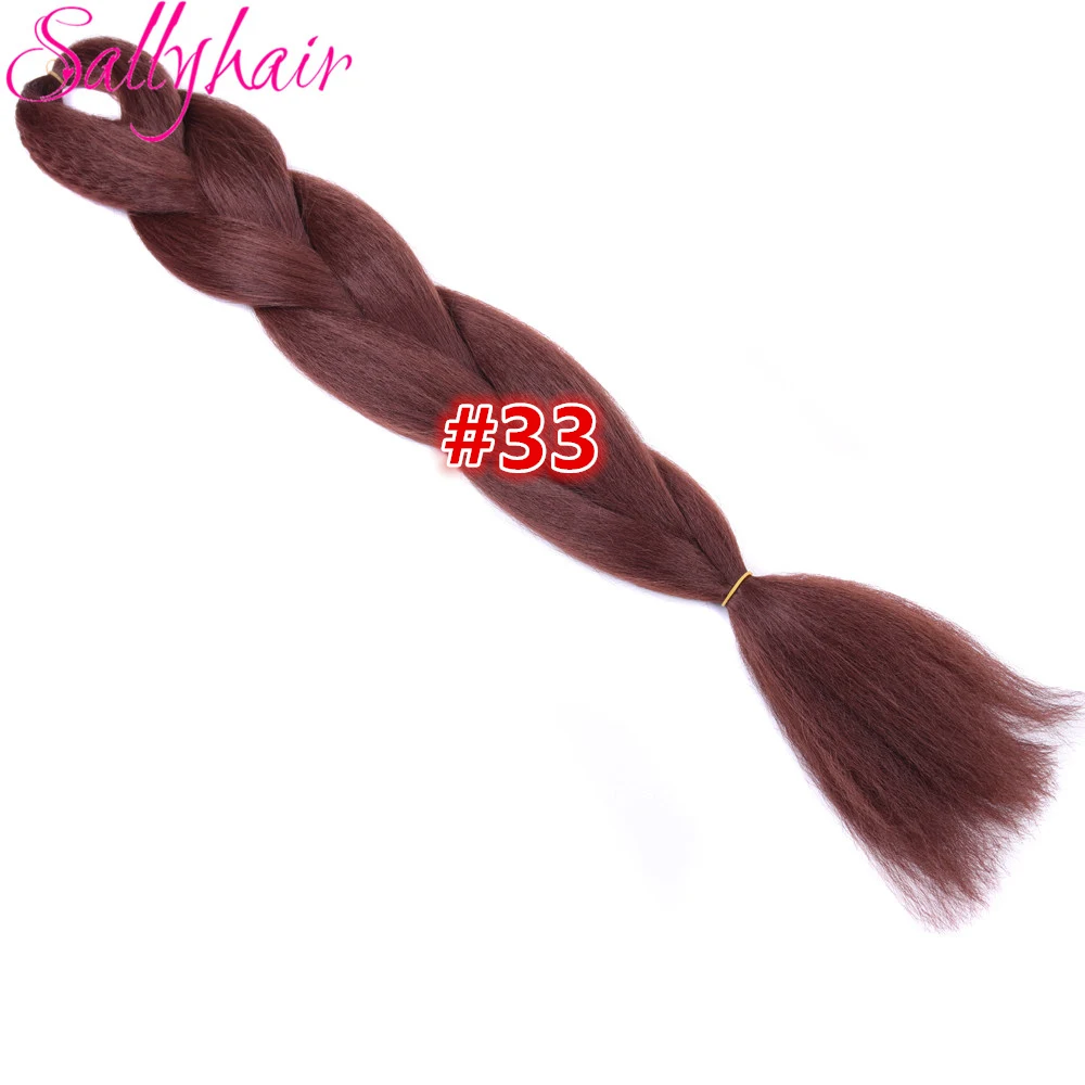 Sallyhair, 24 дюйма, Омбре, плетение волос, 2 тона, черный, винно-красный цвет, огромные косички, высокотемпературное волокно, синтетические волосы для наращивания - Цвет: #17
