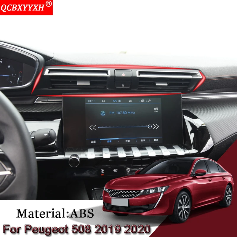 

Car Styling ABS For Peugeot 508 2019-Present Air Conditional Panel Sequins Double Flash Button Frame Internal Car Stickers