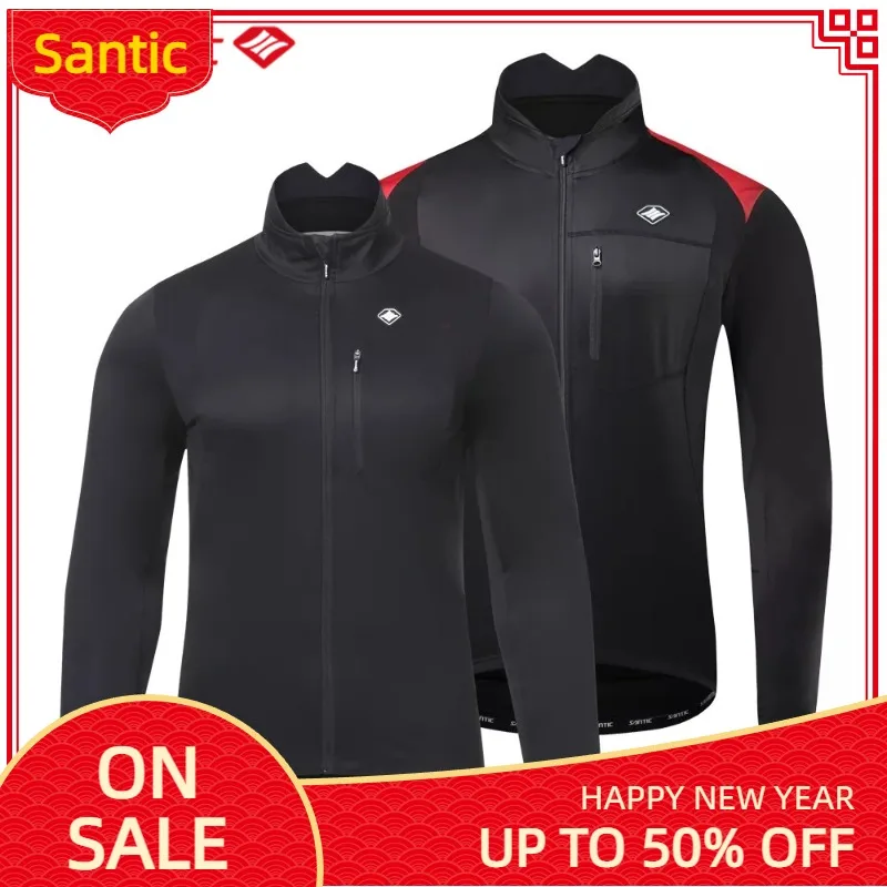

Santic Men Cycling Jacket Autumn Winter Windproof MTB Jackets Coat Keep Warm Breathable Comfort Clothes Asian Size