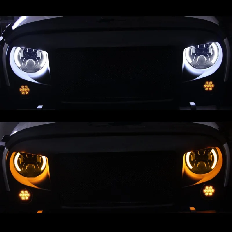 Мотоциклетный 7 дюймовый светодиодный налобный фонарь DRL Hi фара ближнего света
