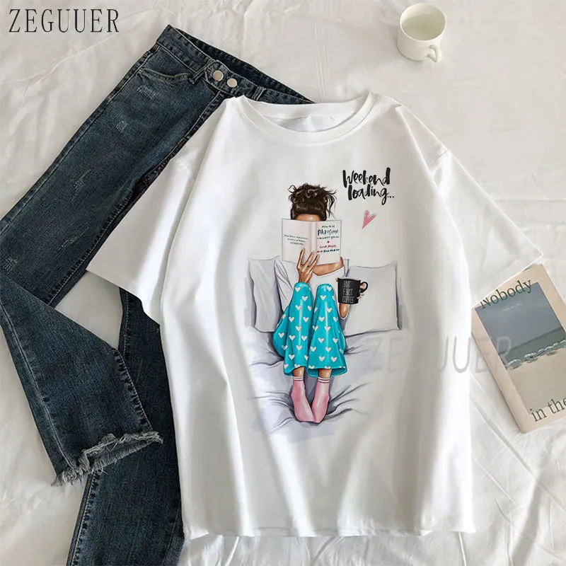 Женская футболка для чтения модная с принтом летняя круглым вырезом