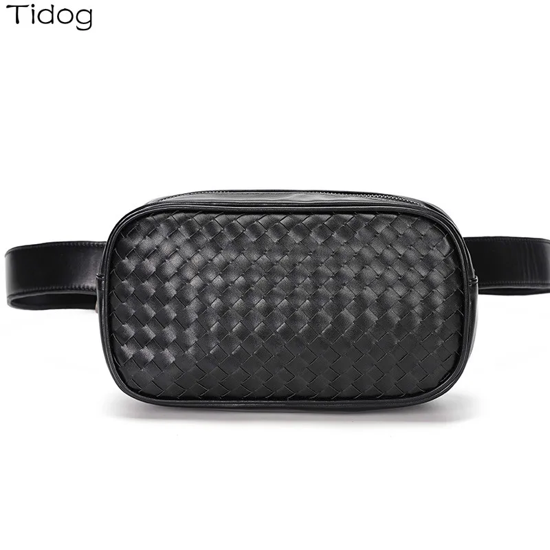 

Tidog Street trend leather woven fashion chest bag
