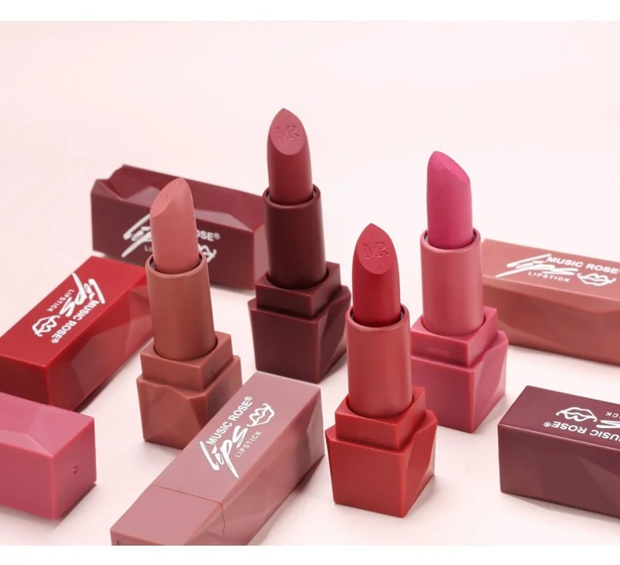 

MUSIC ROSE Matte lip balm 6 color waterproof durable easy to wear lip balm pomade cosmetics lip gloss makeup lip gloss