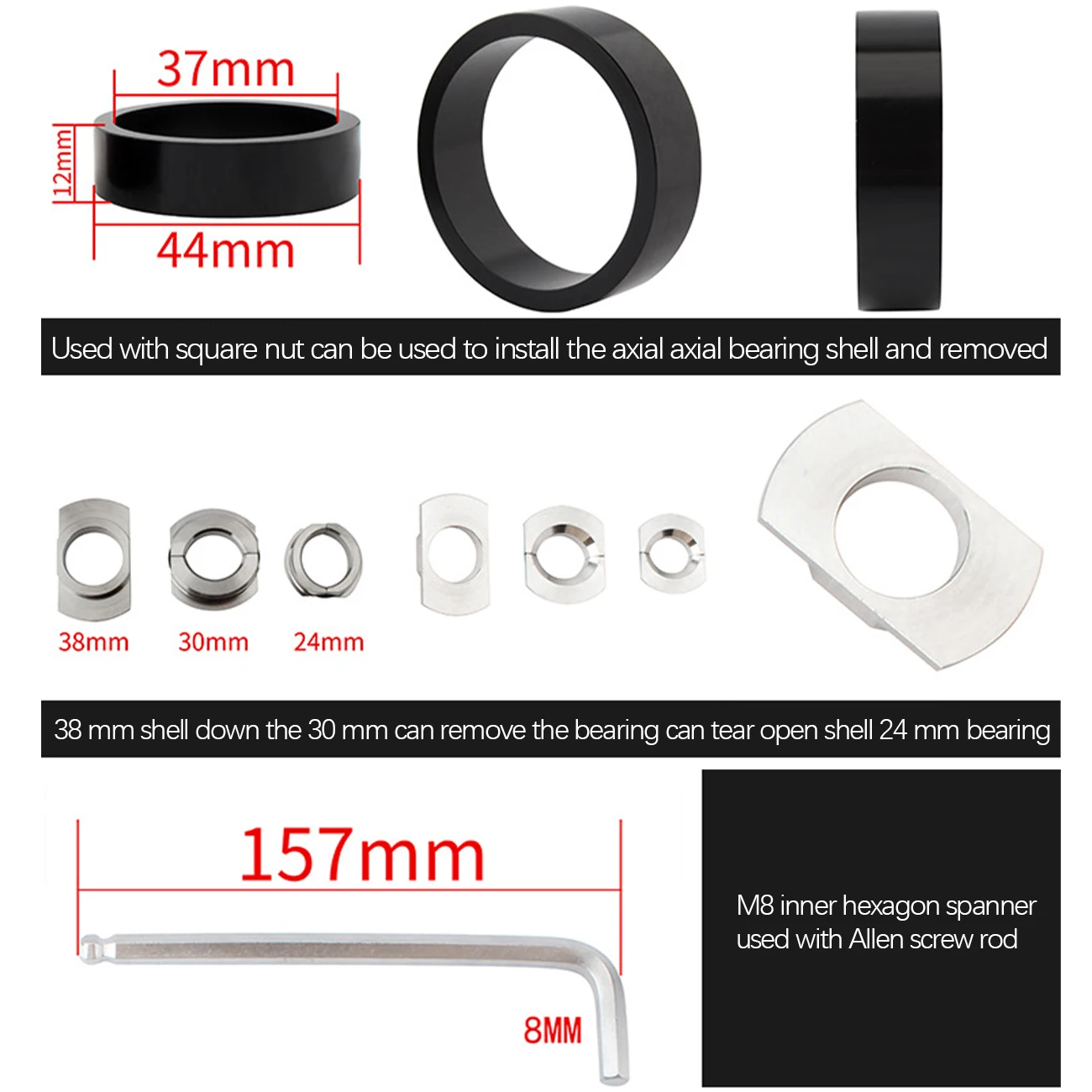 

MUQZI Bicycle Bottom Bracket Install And Removal Tool Axle Disassembly For BB86/30/92/PF30 Mountain Bike Road Fixed Gear