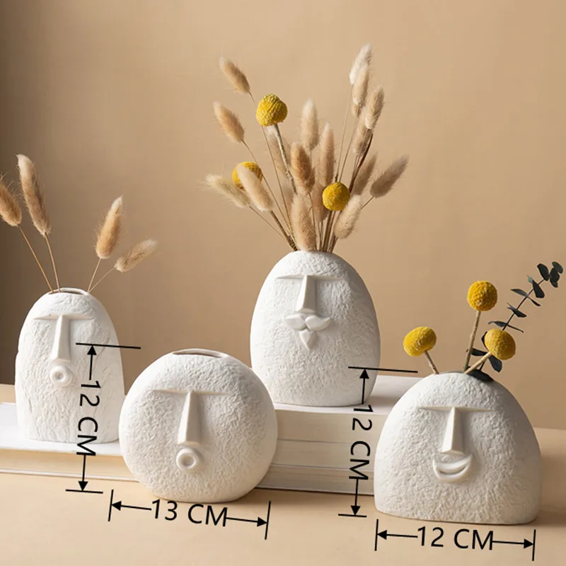 Скандинавский декор деревенский домашний креативная форма лица фарфоровая ваза