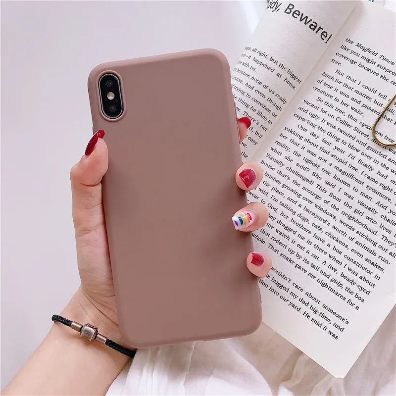 Чехол конфетного цвета для Xiaomi mi A3 A2 mi 8 Lite Red mi Примечание 7 5 плюс 7A 6A силиконовый чехол для Xiaomi mi 9 se cc9e 9t k20 Pro Чехол - Цвет: Brown
