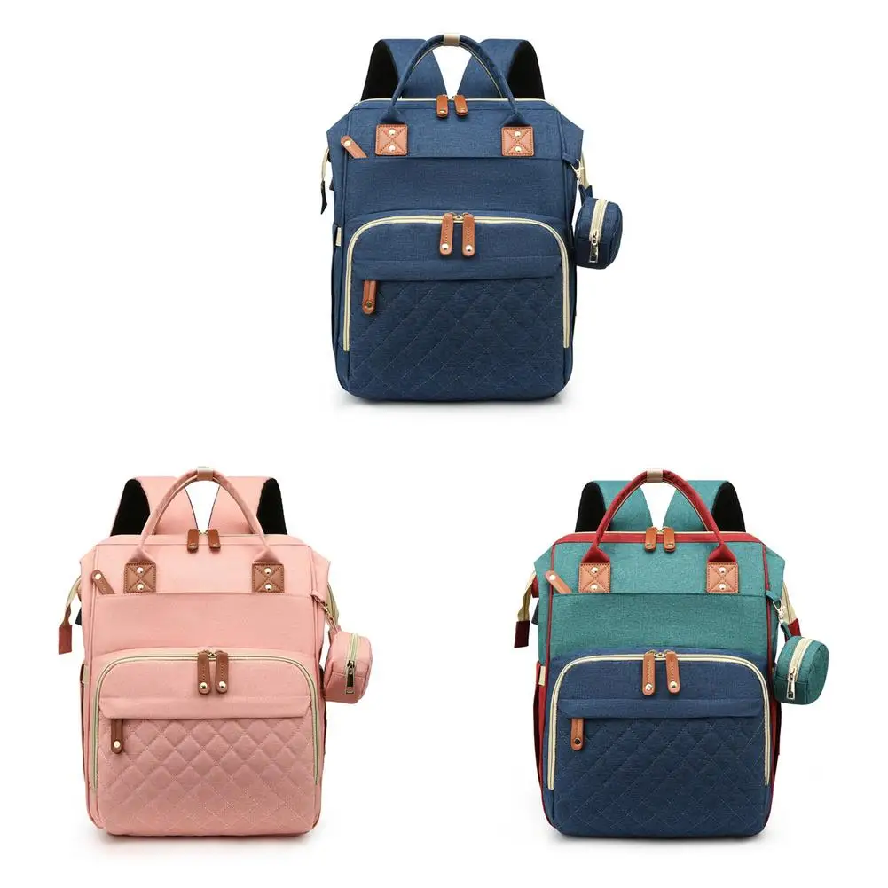 

3-In-1 Diaper Bag Foldable Baby Bed Multi-Function Large Capacity Double Shoulder Baby Backpack Diaper Bag Baby Stroller Organiz