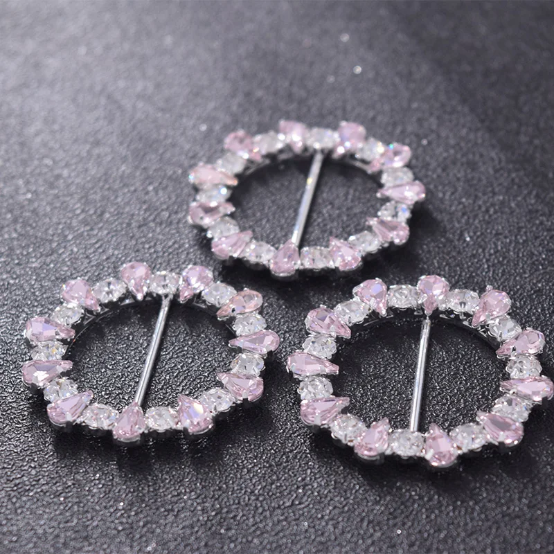 

30 шт 4 см exquiste розовый цвет горный хрусталь Круглый бант Пряжка для обуви мешок украшения одежды Детские ювелирные аксессуары