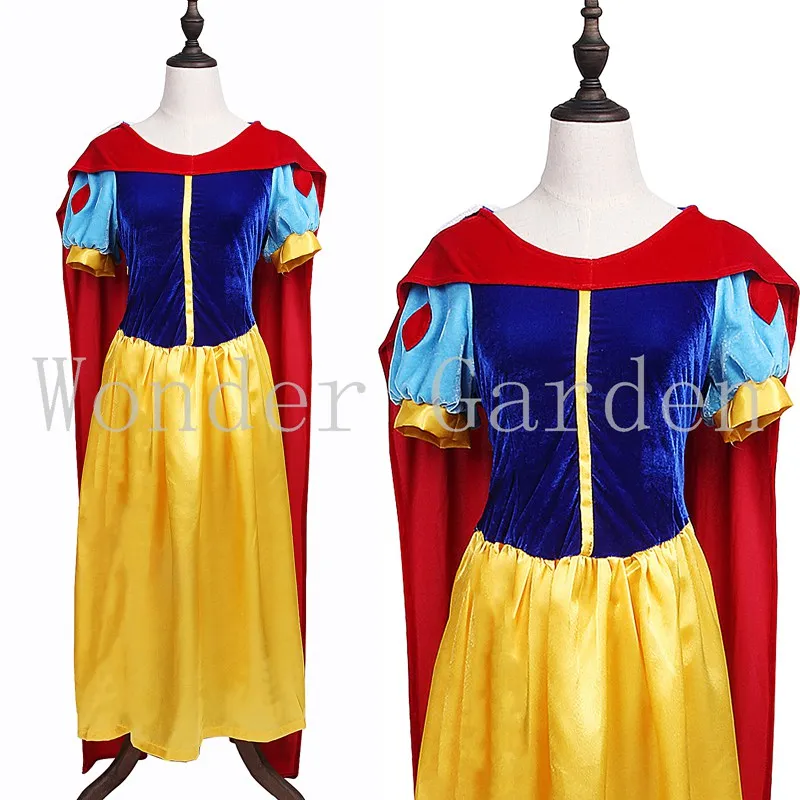 Новая женская взрослая Леди Женщины Белоснежка платье принцессы с накидка