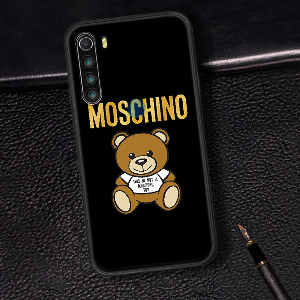 

Italian Cute Bear Luxury Brand Phone Case Cover Hull For XIAOMI Redmi 7 7A 8 8A 9 9C Note 6 7 8 9 9S K20 Pro K30 black Funda